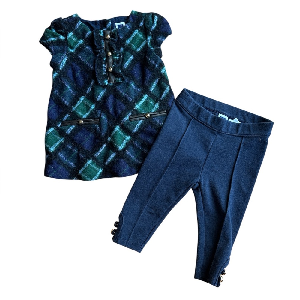 Janie and Jack plaid dress and pants 3-6 months